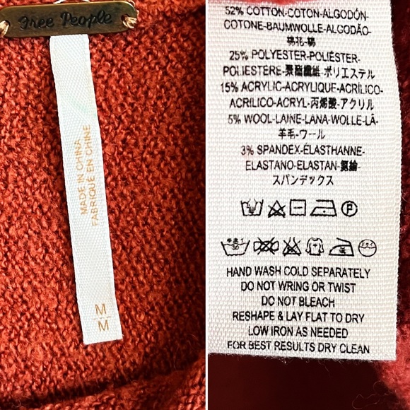 Free People Drape Drape Turtleneck Sunset Sweater M - Picture 4 of 12